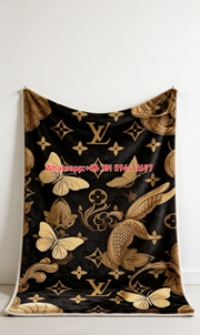 Monogram Butterfly Flannel Couch Blanket 387